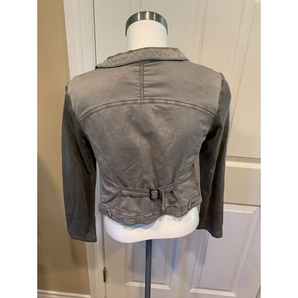 Marrakech Anthropologie Gray Cropped Asymmetrical Zip-Up Jacket, Size S - Picture 4 of 5